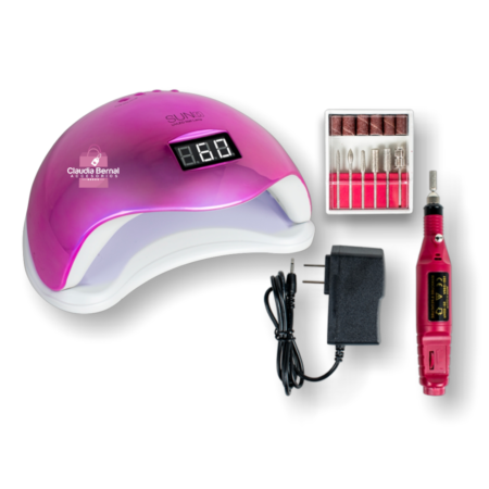 LÁMPARADE 48W SUN UV LED METALIZADA + PULIDOR DE UÑAS BÁSICO