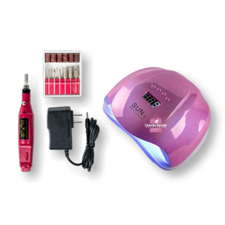 LÁMPARA DE 54W SUN UV LED METALIZADA + PULIDOR DE UÑAS BÁSICO
