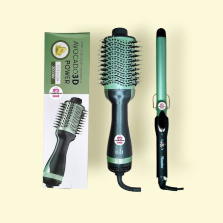COMBO AVOCADO CEPILLO SECADOR + RIZADOR EN TUBO 25MM